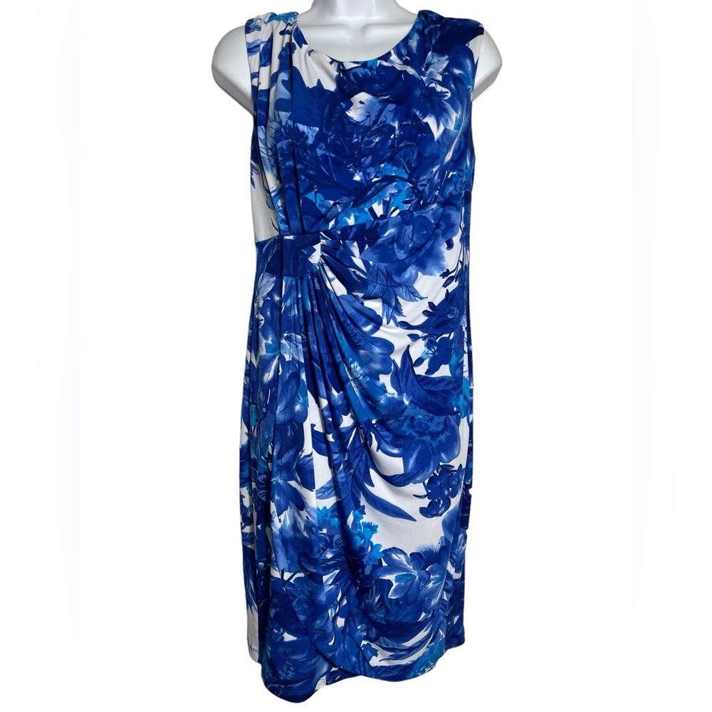 Connected Apparel dress size 10 stunning royal blue and white dress 💙🤍💙‎